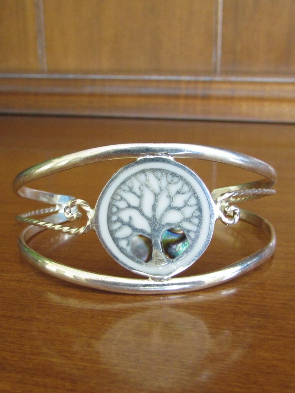 Alpaca Mexico Tree of Life Abalone Mother of Pearl Cuff Bracelet